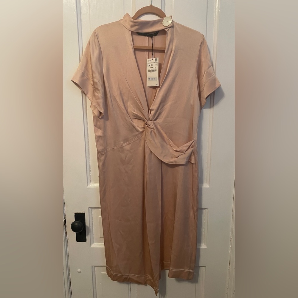 Zara Woman Peach Midi Dress